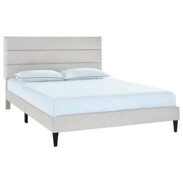 Accentric Approach Portfolio Queen Upholstered Platform Bed in Light Gray, , large