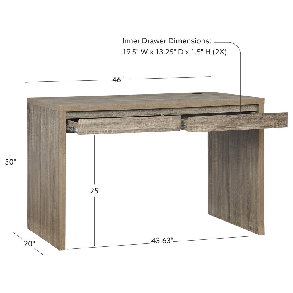 Linon Home Decor Tracey 2-Drawer Parson Desk in Grey Wash, , large