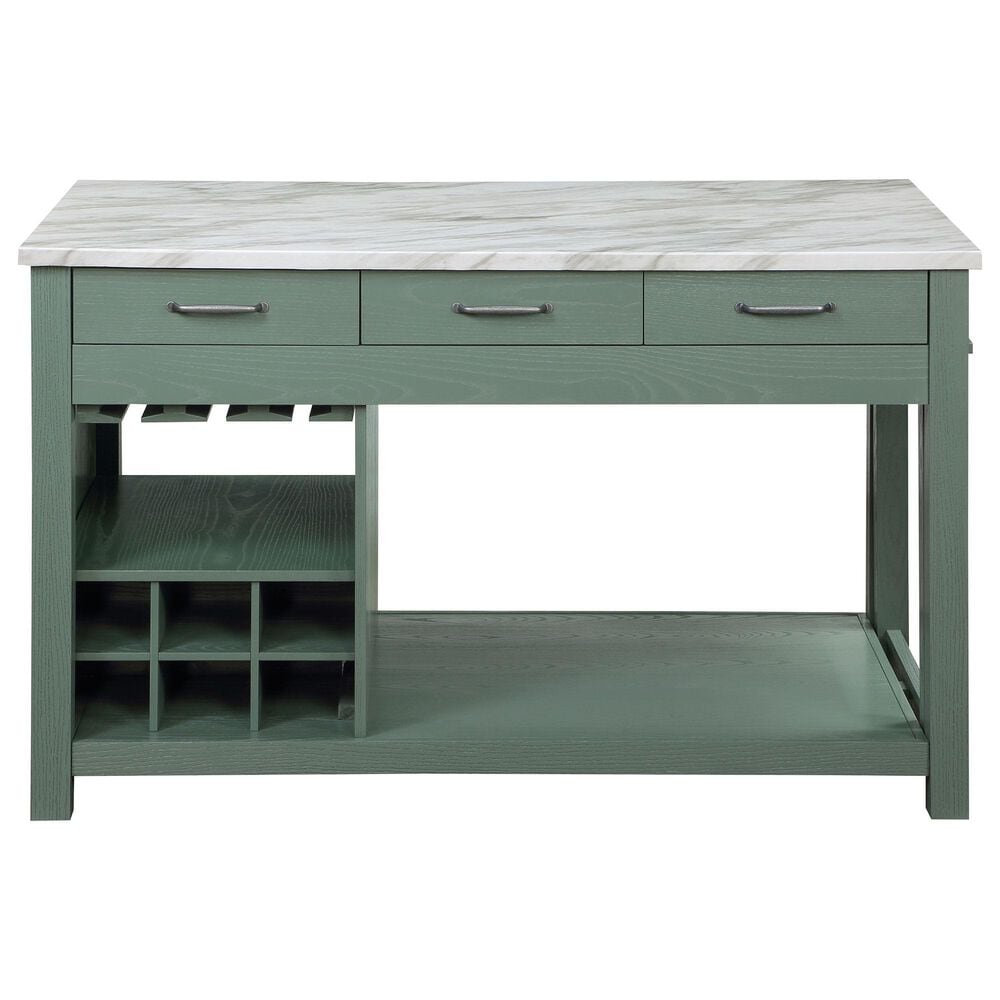 Furniture of America Kling Kitchen Island in Green and White, , large