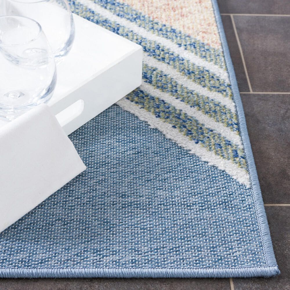 Safavieh Sarasota 4&#39;5&quot; x 6&#39;5&quot; Blue and Light Green Indoor/Outdoor Area Rug, , large