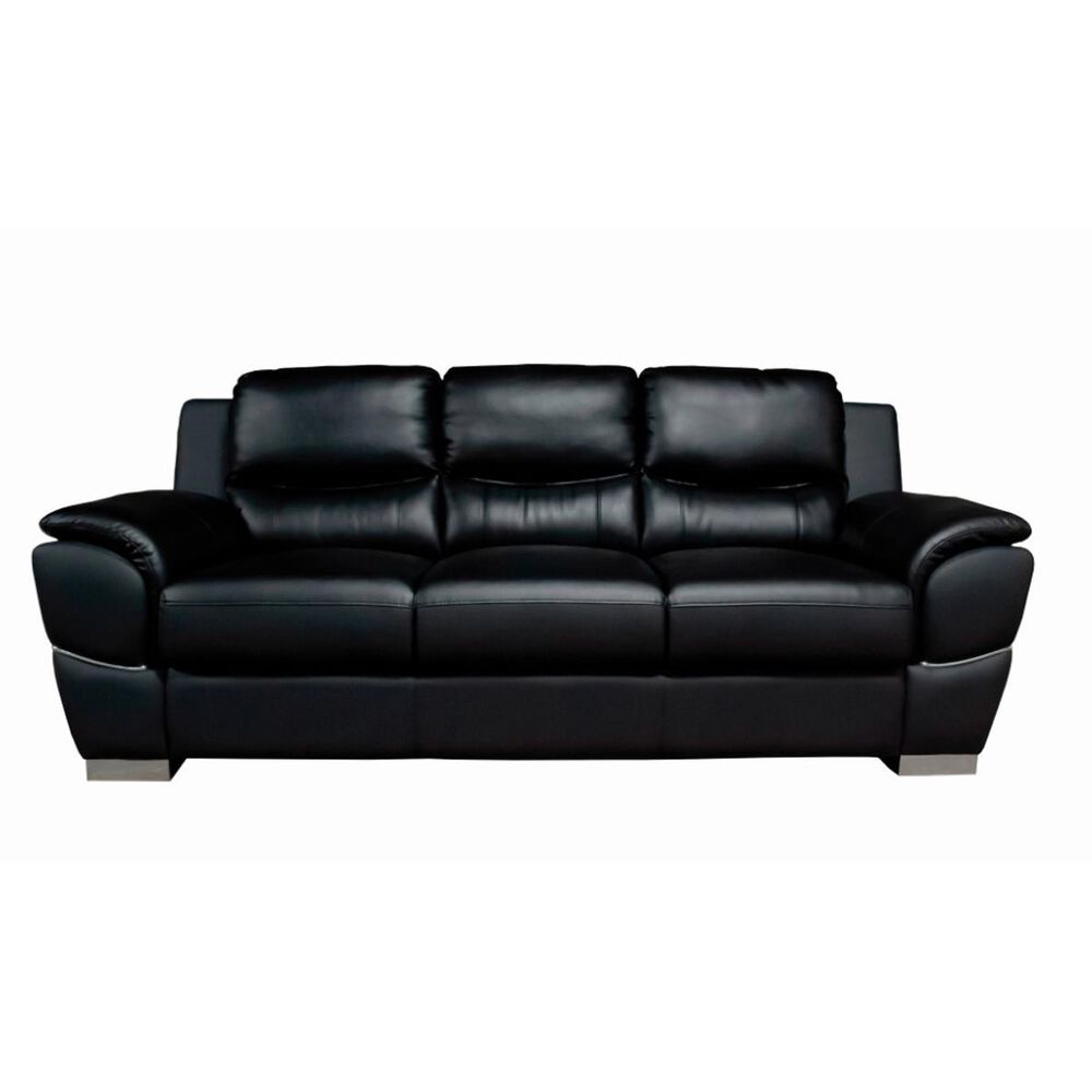 Titanic Furniture Breathable Faux Leather Sofa in Black, , large
