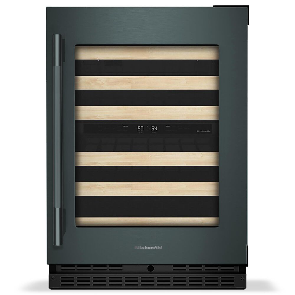 KitchenAid 24" Undercounter Wine Cellar with Full-Extension Wood-Front Racks and Right Hinge in Juniper Green, , large