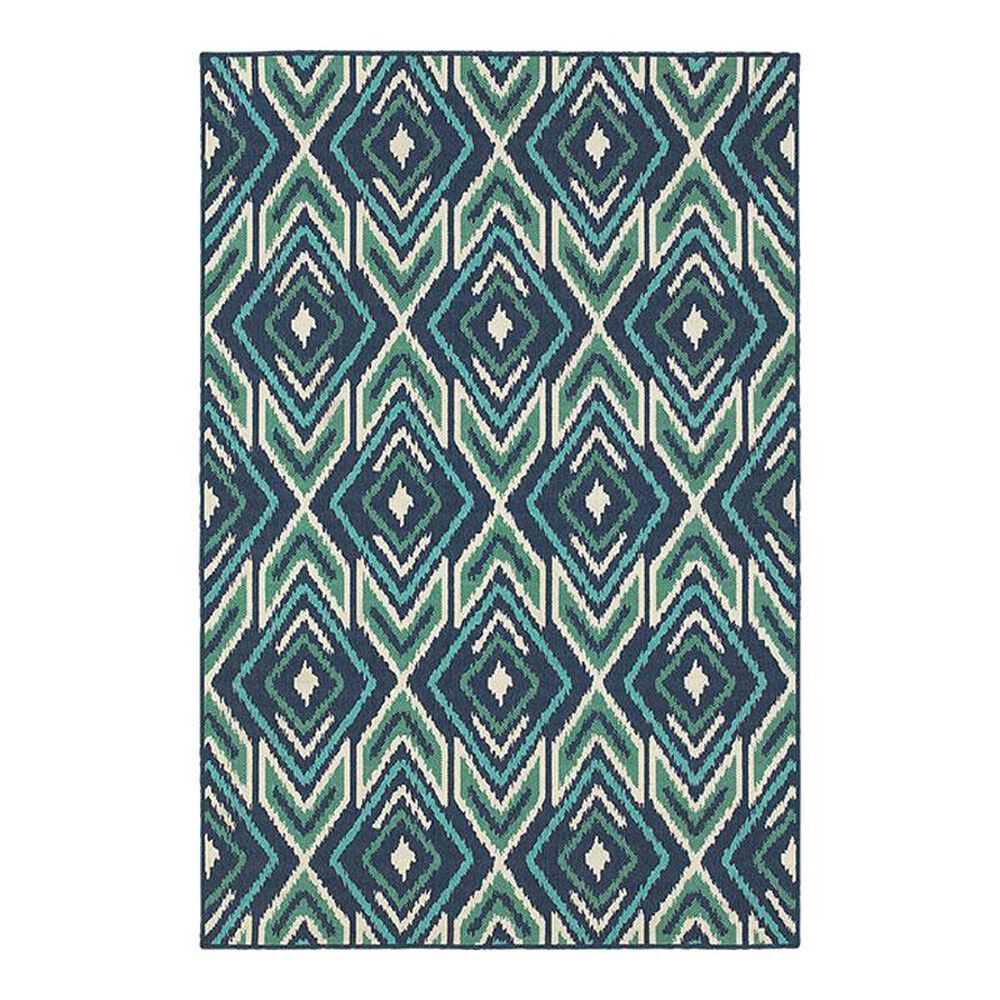 Oriental Weavers Meridian 2209B 7"10" x10"10" Navy Area Rug, , large
