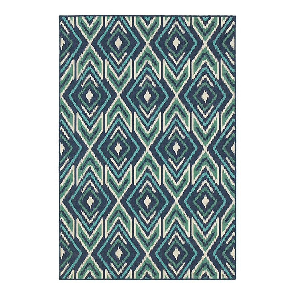 Oriental Weavers Meridian 2209B 7"10" x10"10" Navy Area Rug, , large