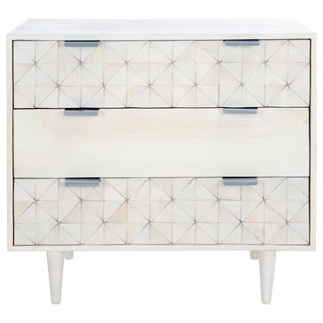 Safavieh Zinnia 3 Drawer Chest in White Wash/Silver, , large