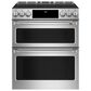 Cafe 30" Slide-In Front Convection Double Oven Range in Stainless Steel, , large