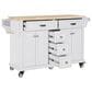 HOMLUX Kitchen Island Cart with Storage Cabinet in White, , large