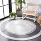 Safavieh Martha Stewart Cyprus Chevron 6"7" Round Ivory and Grey Area Rug, , large