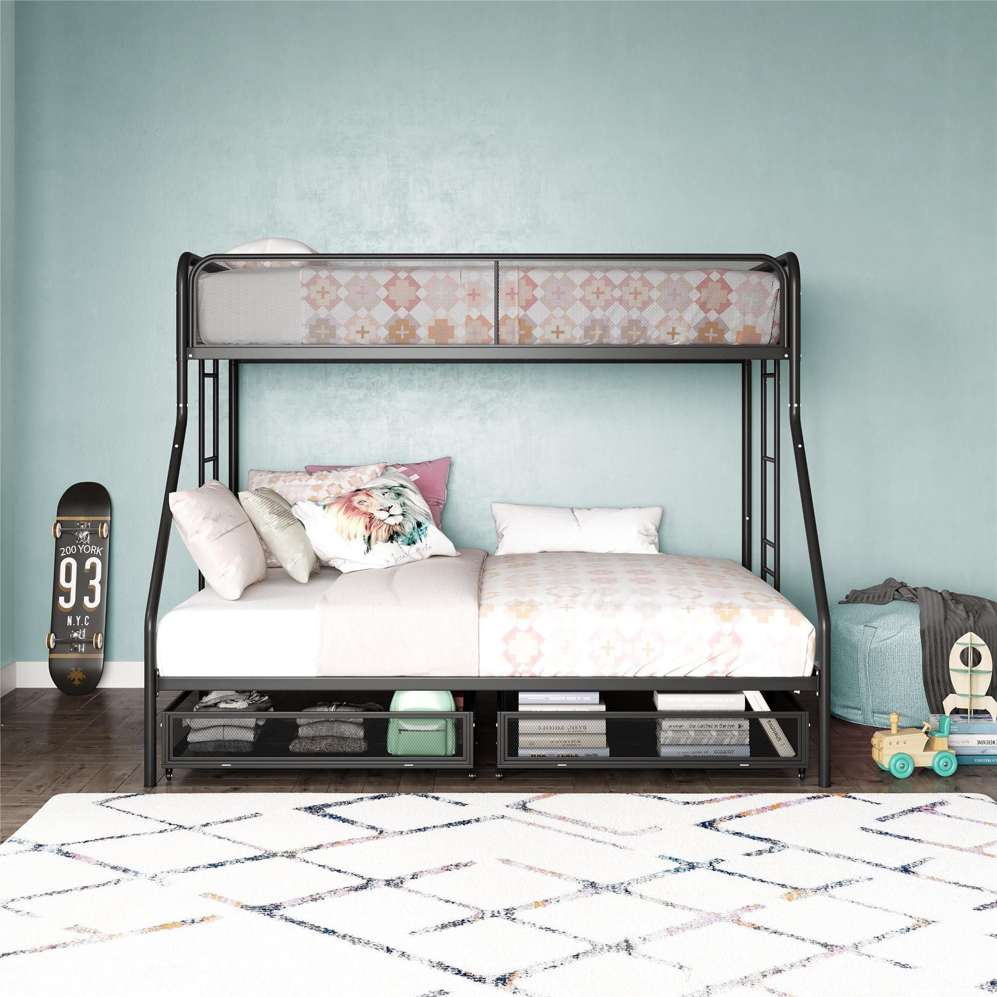 DHP Jaxon Twin over Full Bunk Bed with 2 Storage Drawers in