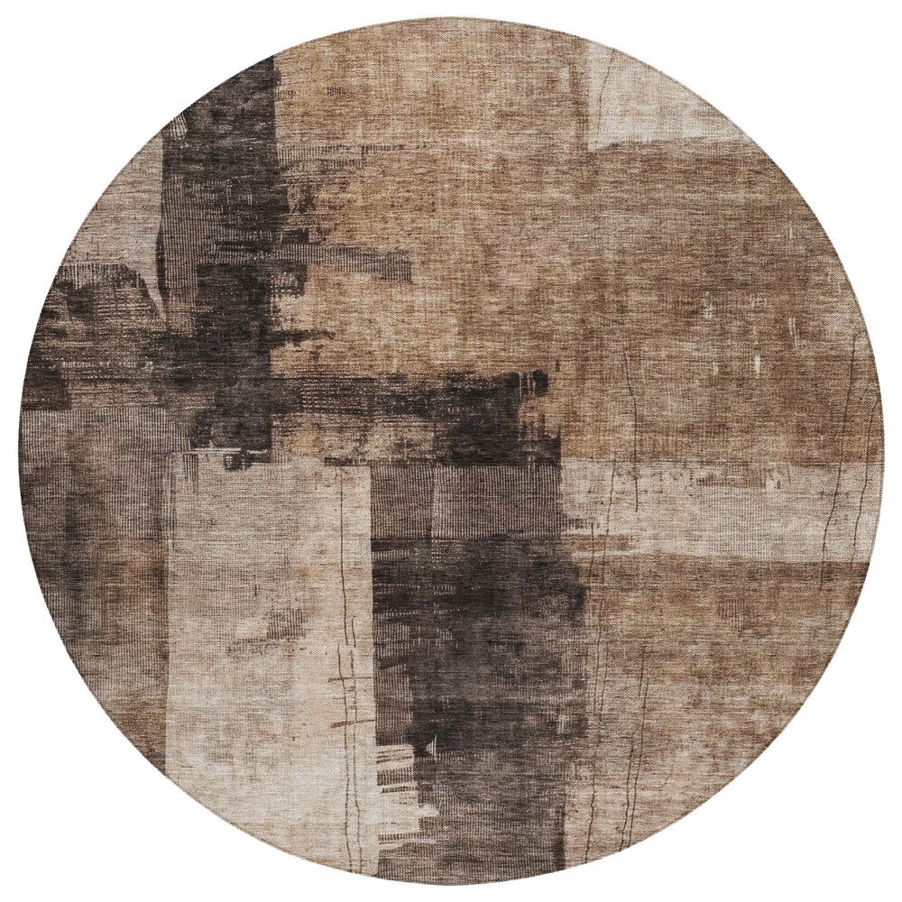 Dalyn Rug Company Nouveau NV10 8" Round Brown Indoor/Outdoor Area Rug, , large