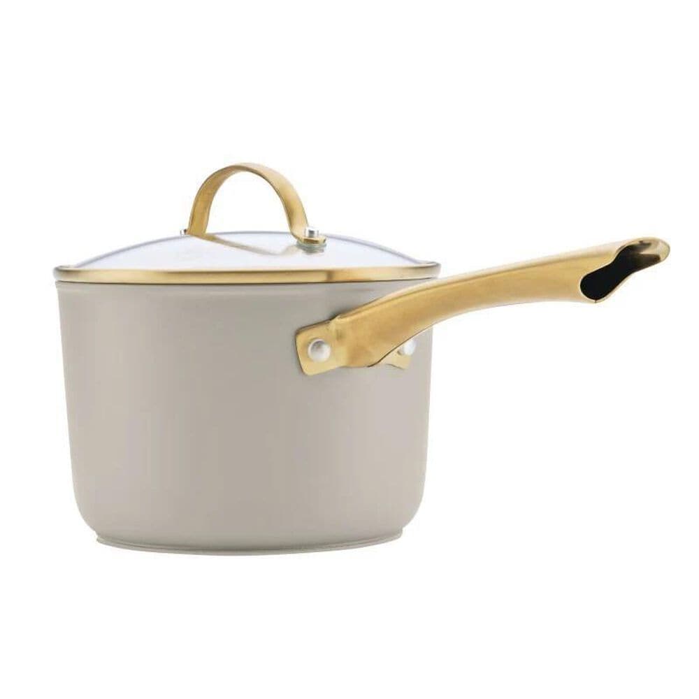 Farberware Forged Induction Ceramic Nonstick Saucepan with Lid - 3 Quart in Taupe, , large