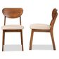 Baxton Studio Damara Side Chair with Sand Cushion in Walnut Brown (Set of 2), , large