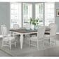 AVALON Avalon 7-Piece Rectangular Dining Set in Distressed White and Antique Bronze, , large