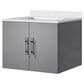 Lexora Home Geneva 24" Single Bathroom Vanity in Dark Grey with 2 cm White Cultured Marble Top and Rectangular Sink, , large