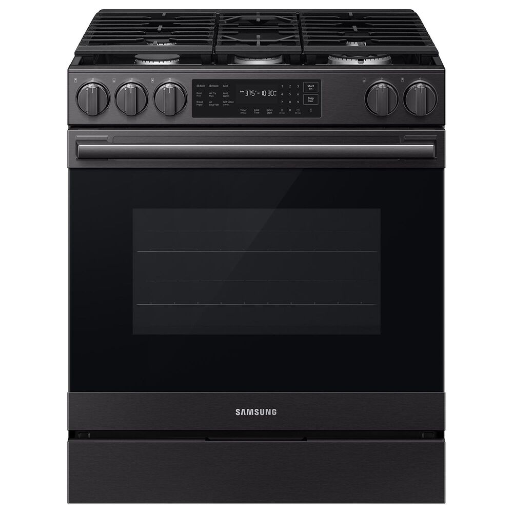 Samsung Bespoke 6.0 Cu. Ft. Smart Slide-In Gas Range with True Convection in Matte Black Steel, , large