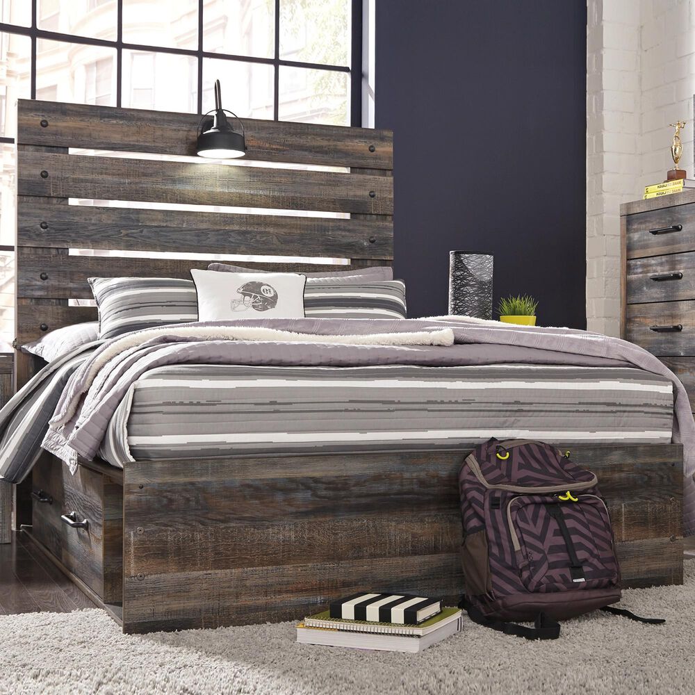 Ashley Drystan Full Storage Bed with 4 Drawers in Brown Rustic, , large