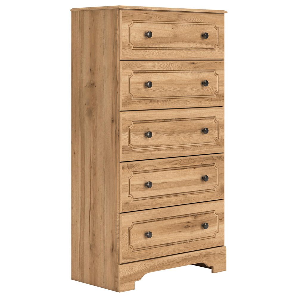 Ashley Aleaport 5-Drawer Chest in Warm Brown, , large
