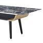 HOMLUX 47" Coffee Table with Marble Glass Top in Black, , large