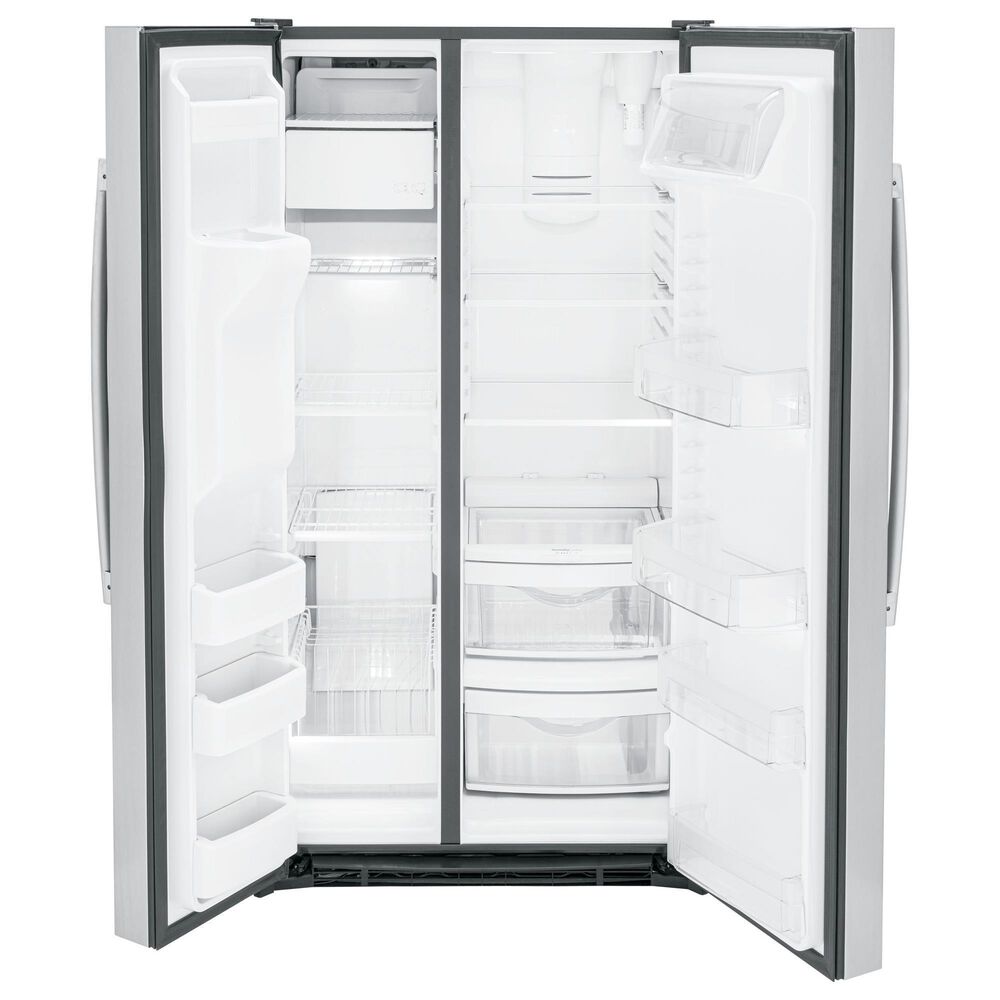 GE Appliances 25.3 Cu. Ft. Side by Side Refrigerator with External Dispenser in Fingerprint Resistant Stainless Steel, , large