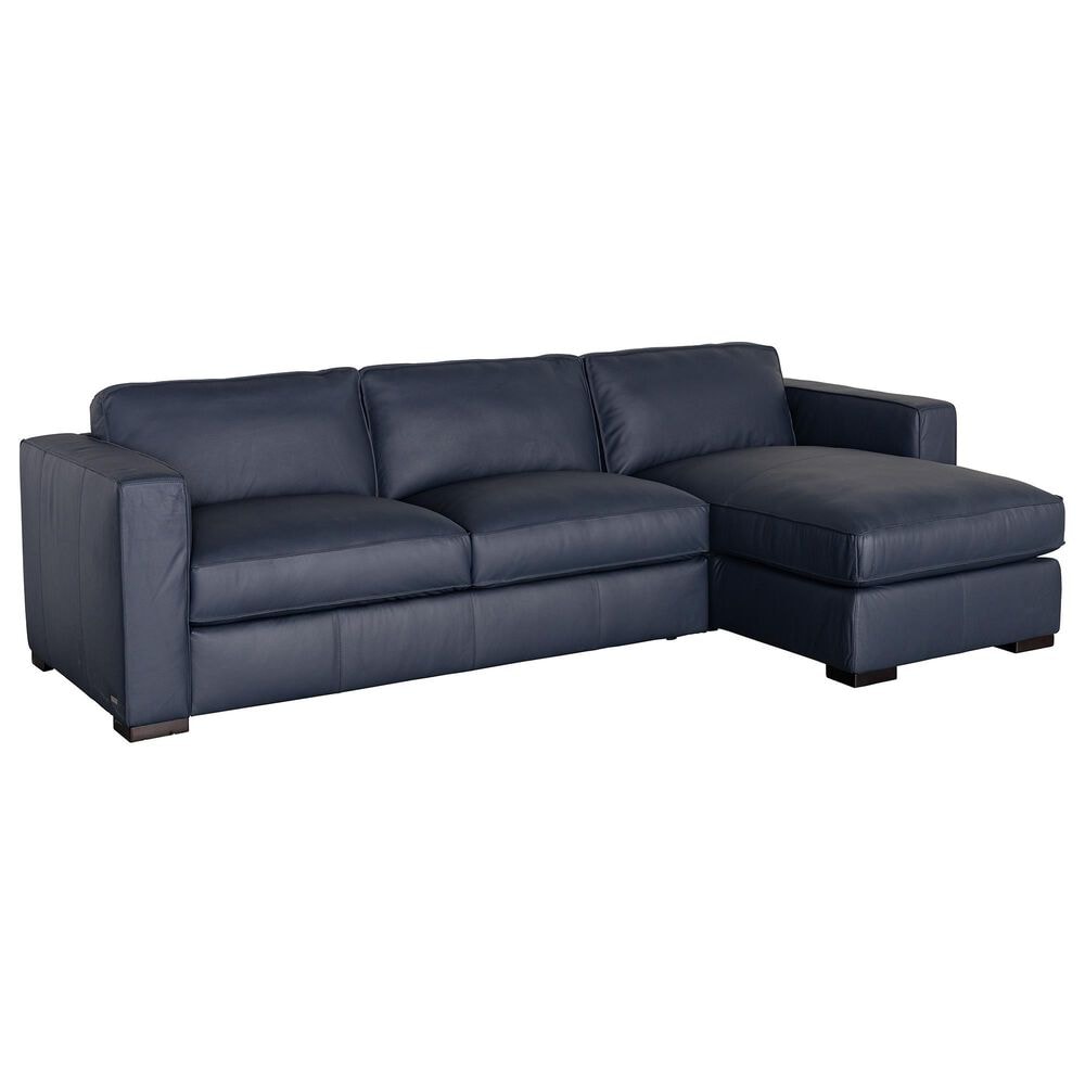 Natuzzi Editions Copenhagen Leather 2-Piece Sofa in Navy Blue, , large