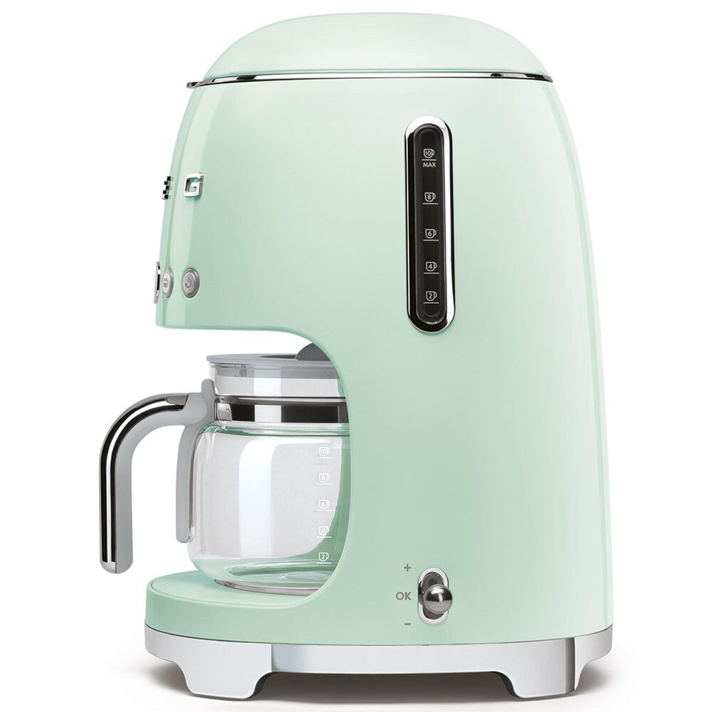 Smeg 47.34 Oz Drip Coffee Maker in Pastel Green and Polished Chrome, , large