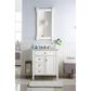 James Martin Vanities Brittany 30" Single Bathroom Vanity in Bright White with 3 cm Carrara White Marble Top and Rectangle Sink, , large