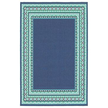 Oriental Weavers Meridian Navy and Green 3"7" x 5"6" Indoor/Outdoor Area Rug, , large