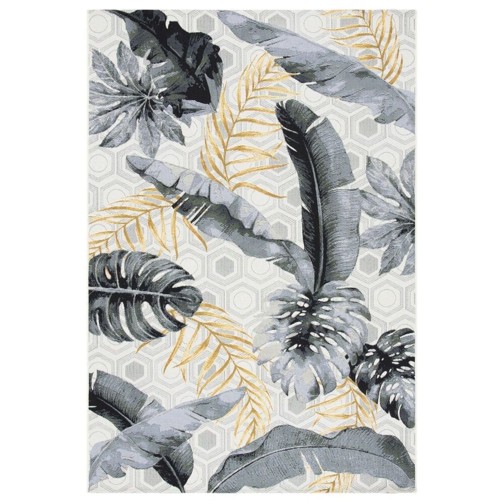 Safavieh Barbados  6"6" x 9"4" Grey and Gold Indoor/Outdoor Area Rug, , large