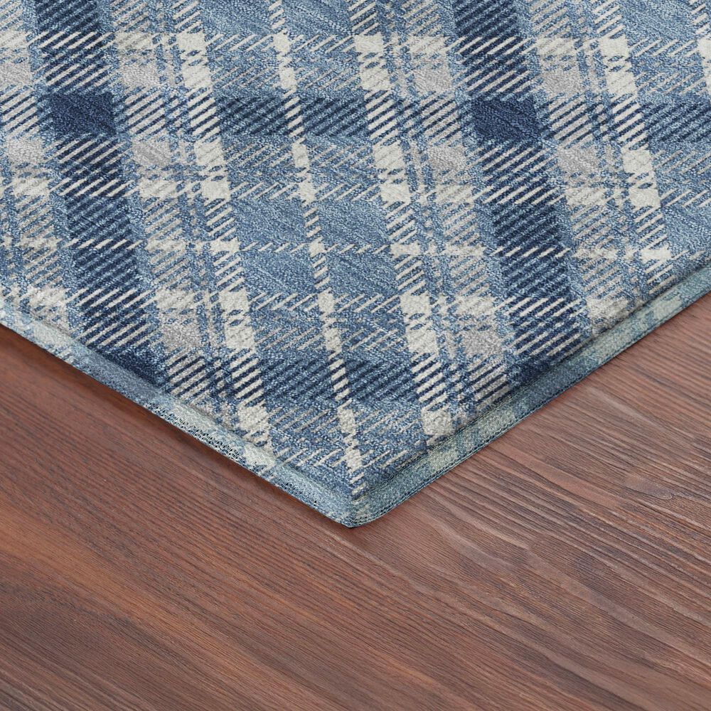 Dalyn Rug Company Soft Essentials Plaid Denim 2'6" x 3'10" Indoor/Outdoor Area Rug, , large