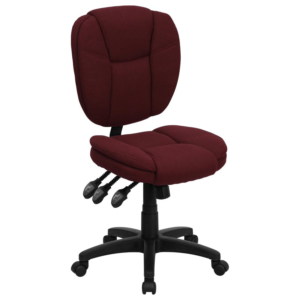 Flash Furniture Swivel Task Chair in Burgundy, , large