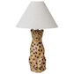 Teak Interiors Collected Notions Ceramic Cheetah Table Lamp with Linen Shade, Inline Switch in Yellow and Black, , large