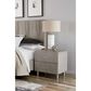 Urban Home Argento 2 Drawer Nightstand in Misty Grey and Stainless Steel, , large