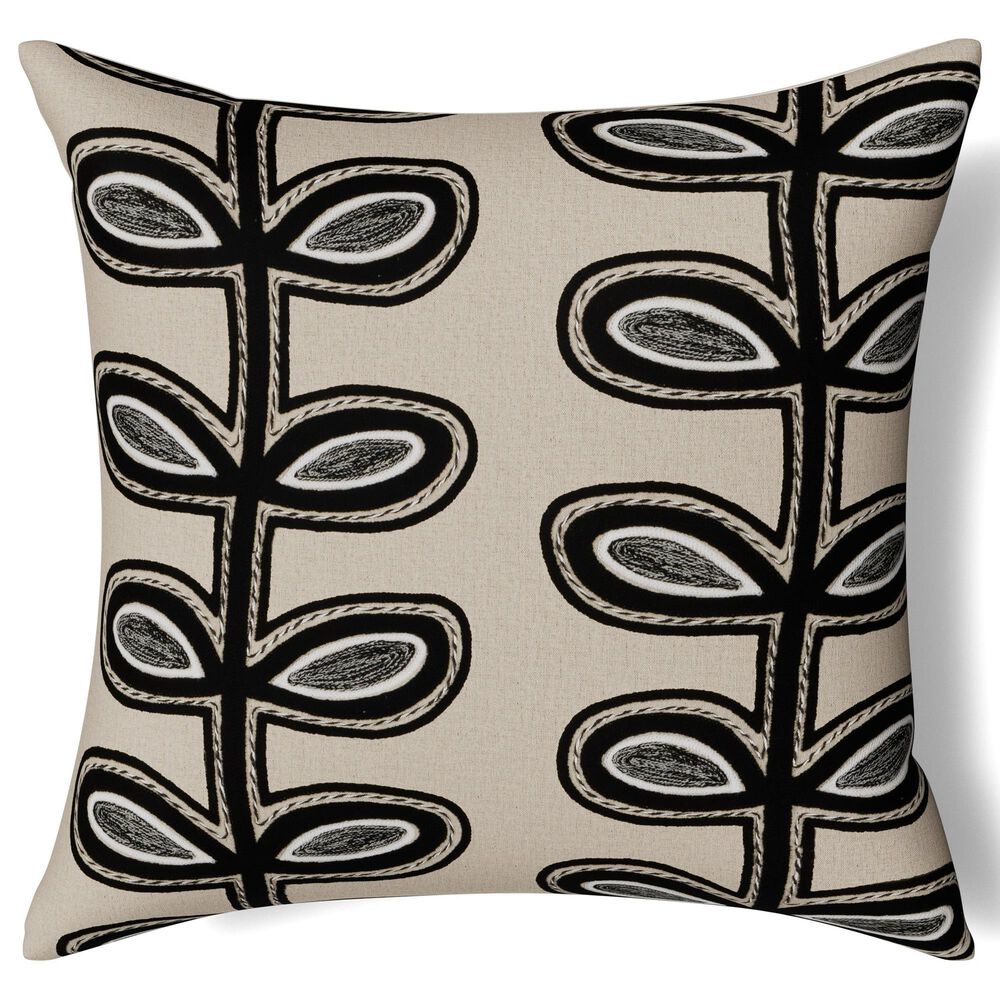 Ann Gish Fellini 24" Square Throw Pillow in Natural and Charcoal, , large
