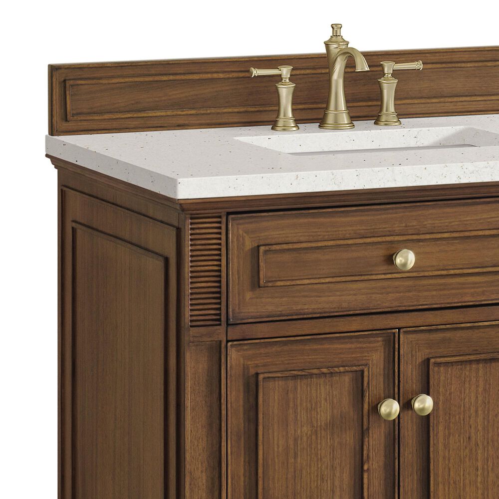 James Martin Vanities Lorelai 72&quot;Double Vanity in Mid-Century Walnut with 3 cm Lime Delight Quartz Top, , large