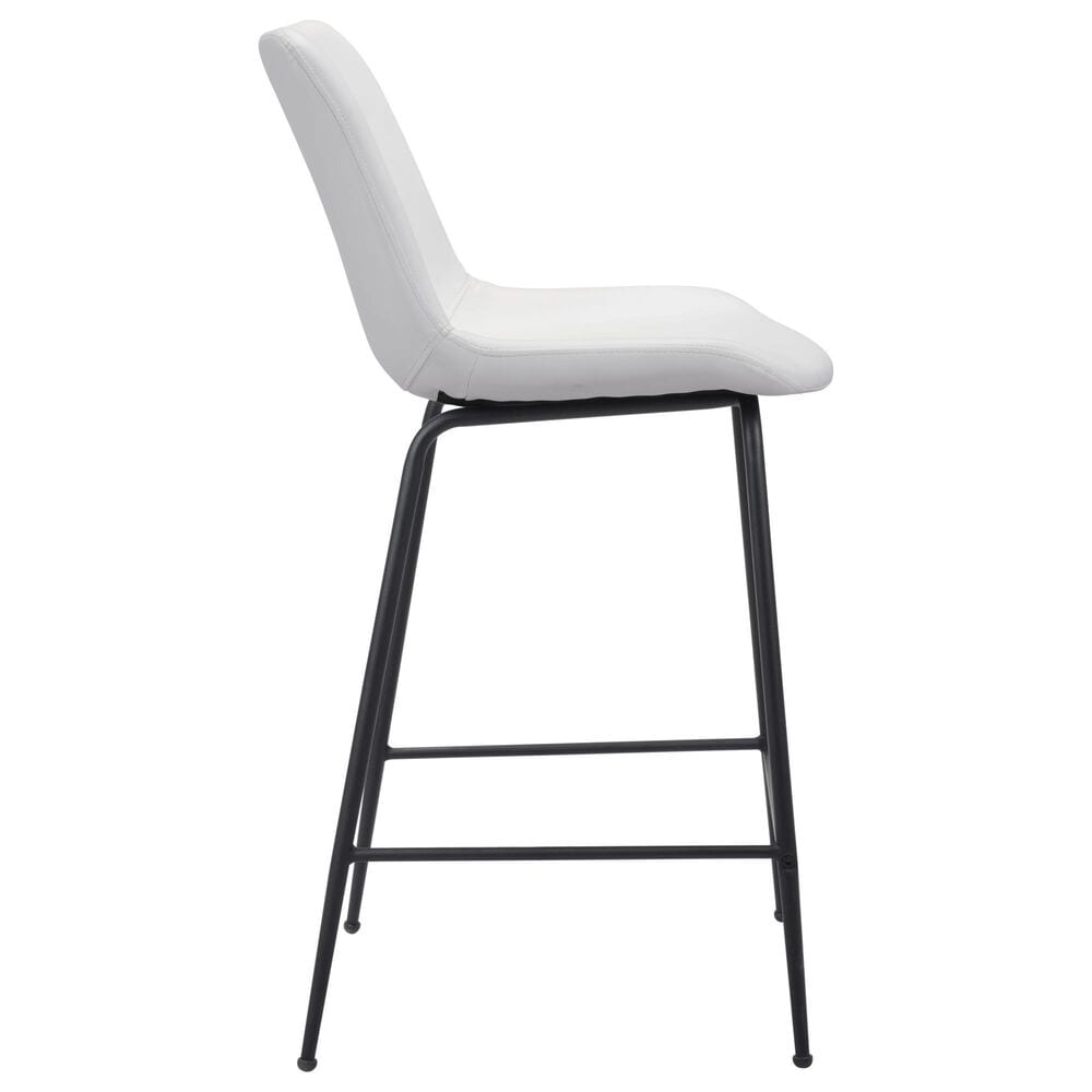 Zuo Modern Byron Counter Chair in White/Black, , large