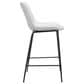 Zuo Modern Byron Counter Chair in White/Black, , large