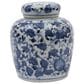 Creative Coop Decorative Small Ceramic Ginger Jar with Lid in Blue and White, , large