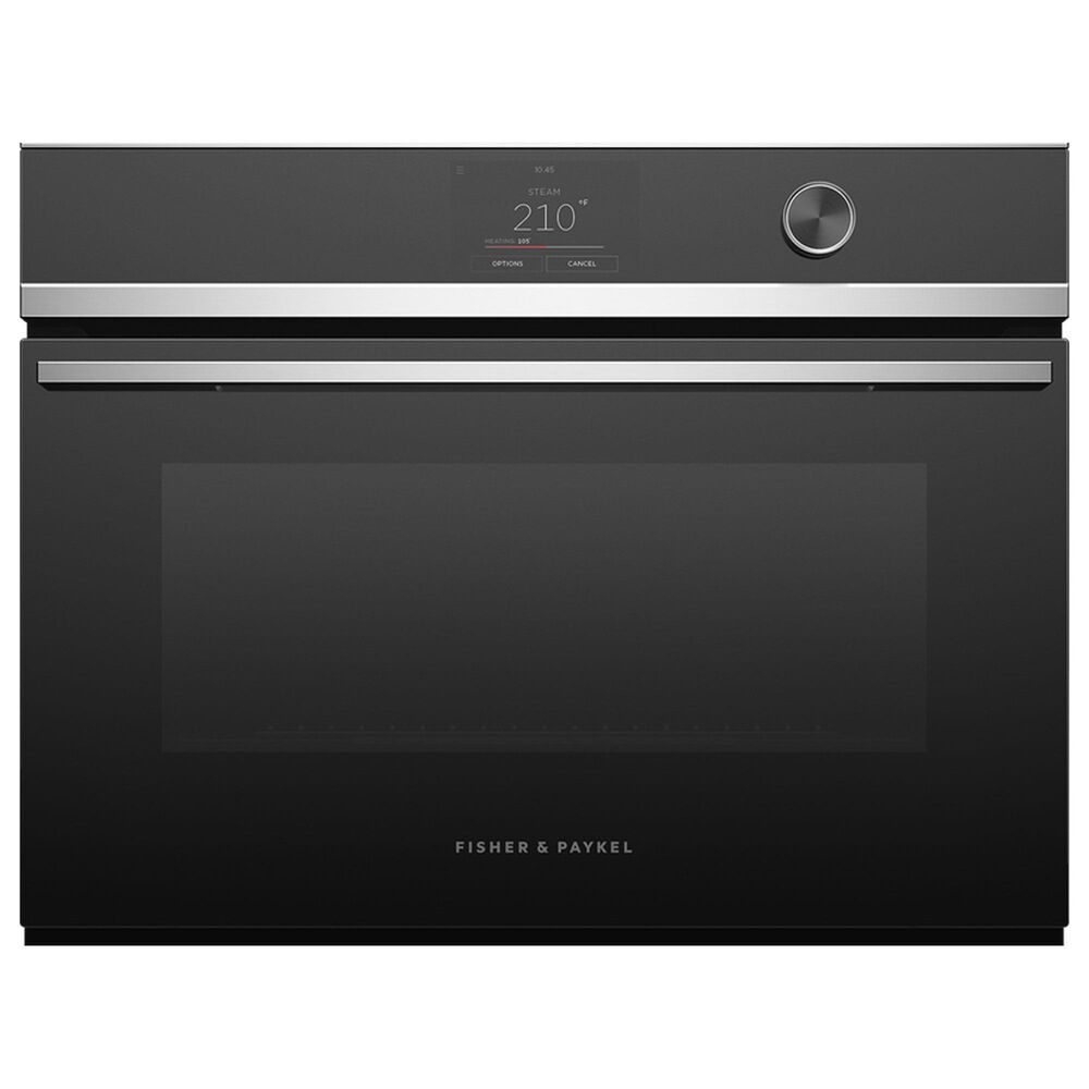 Fisher & Paykel 24 Single Electric Wall Oven with 23-Function and Fan Grill in Black and Stainless Steel, , large