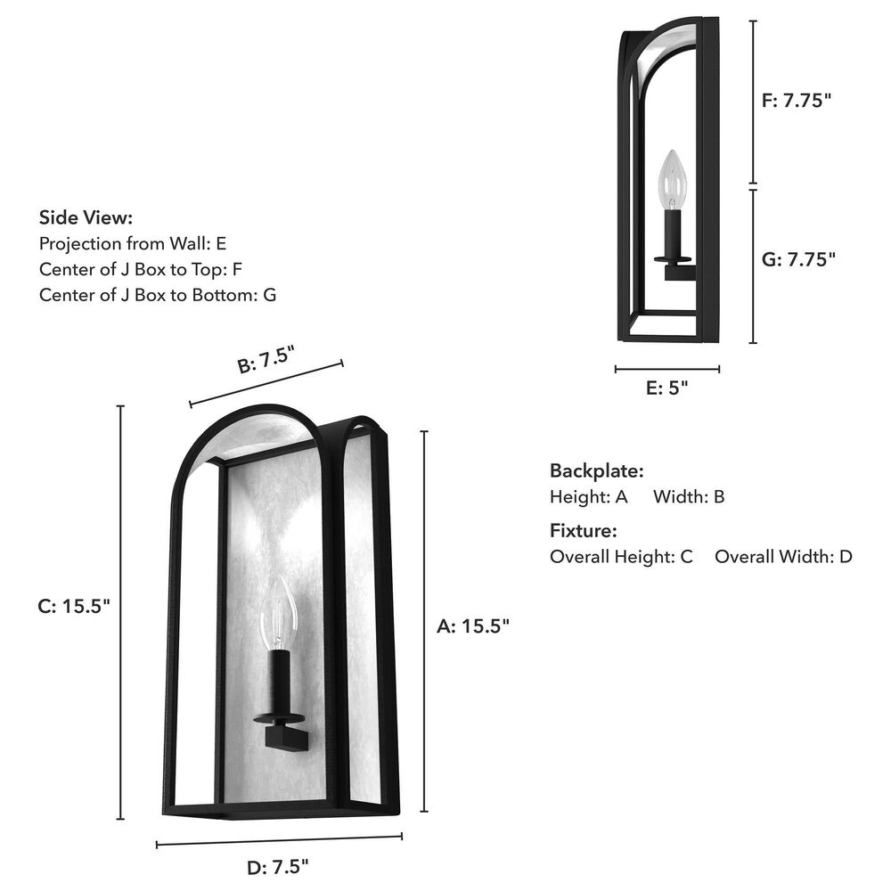 Hunter Dukestown 1-Light Wall Sconce in Natural Iron and Gold Leaf, , large