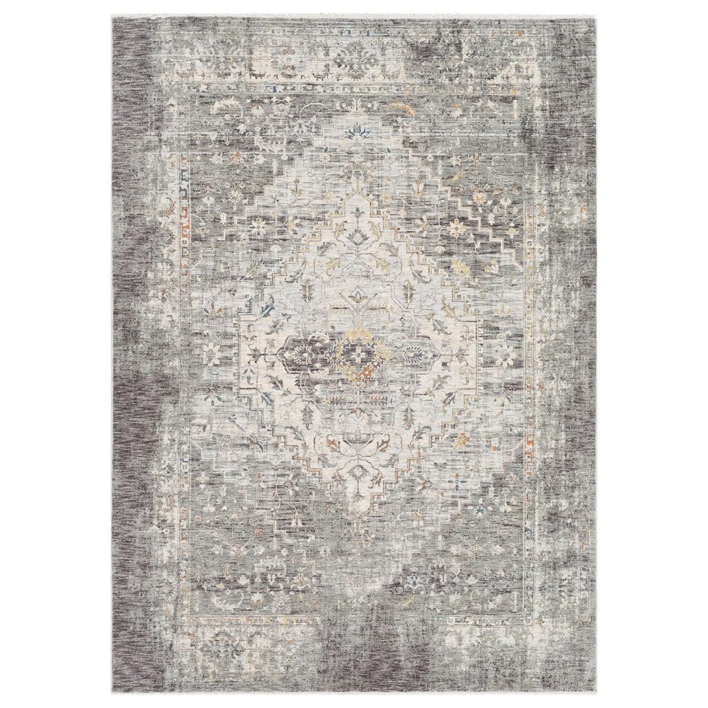 Surya Presidential PDT-2311 Dusty Sage, Gray, Charcoal, Ivory, Wheat, Ice Blue, Blue, Light Olive, Saffron and Orange 11"6" x 15"6" Area Rug, , large