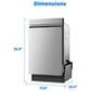 Midea 18" Front Control Built-In Dishwasher in Stainless Steel, , large
