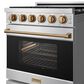 Thor Kitchen Gordon Ramsay 4.6 Cu. Ft. Professional Gas Range with Bronze Handle Kit in Stainless Steel, , large