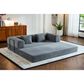 GigaCloud Corduroy Convertible Sleeper Sofa with Cylindrical Pillow in Gray, , large