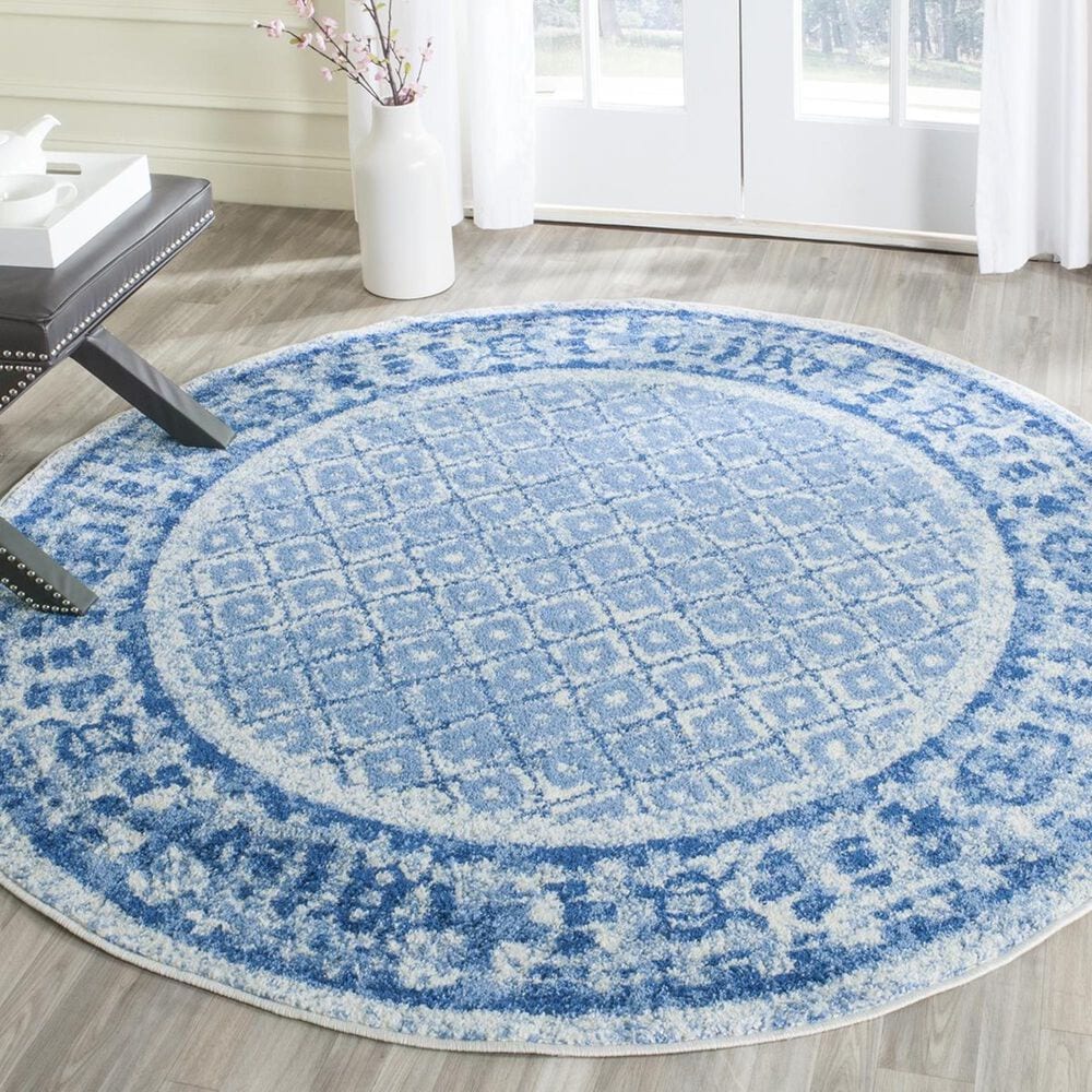 Safavieh Adirondack ADR110D-6R 6&#39; x 6&#39;  Silver/Blue Round Rug, , large