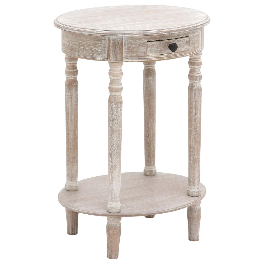 Maple and Jade Round Accent Table in Whitewashed Taupe, , large