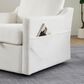 Hearth and Haven Swivel Arm Chair with USB Type-C Ports in White, , large
