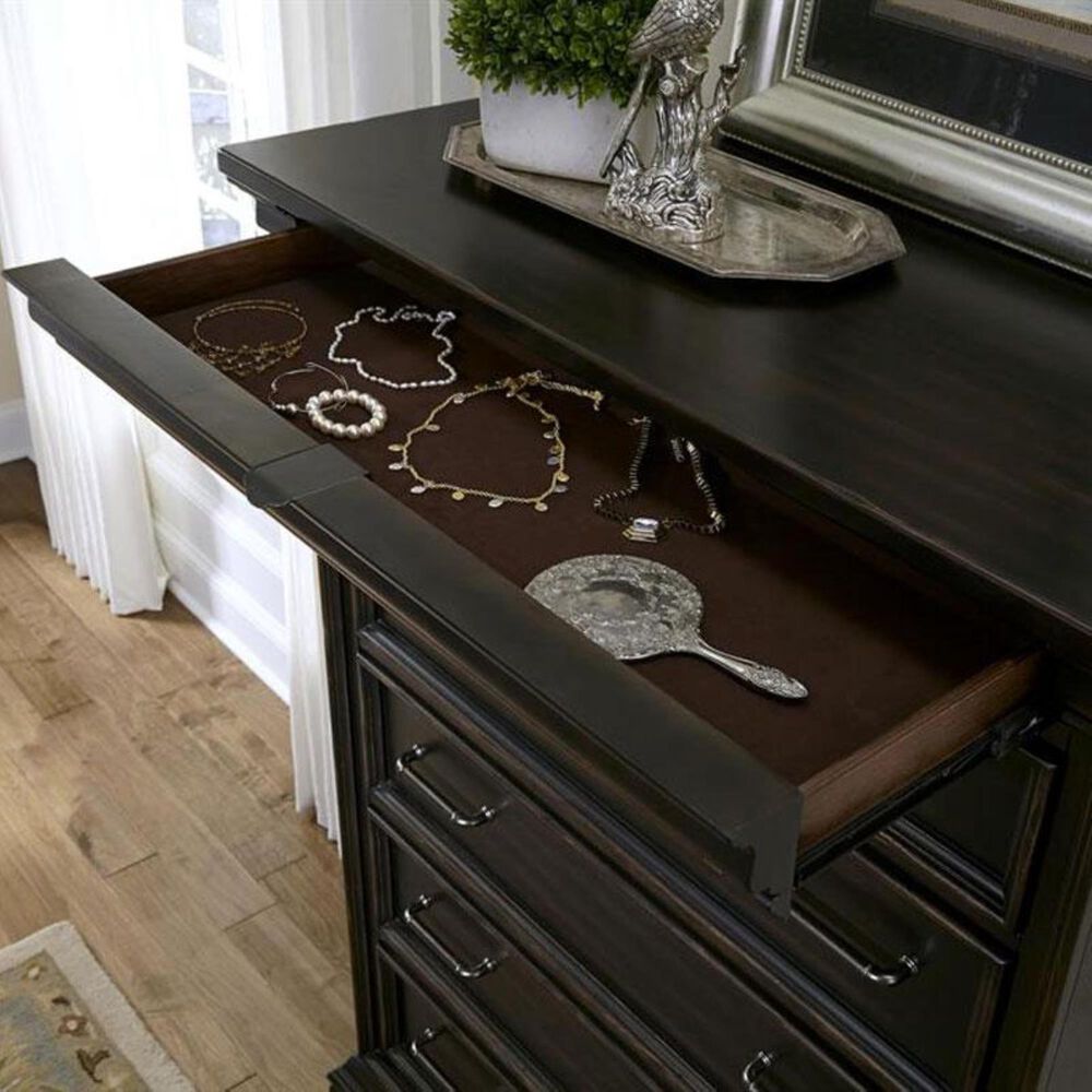 at HOME Caldwell Chest in Caldwell Dark Brown with Black, , large