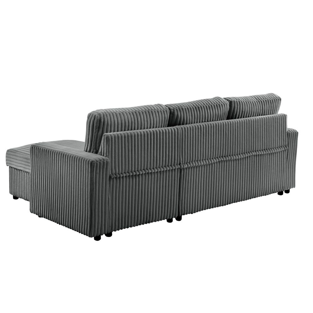 Titanic Furniture Jayla 2-Piece Sleeper Sectional Right Facing Chaise in Gray, , large