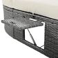 HOMLUX 2-Person Outdoor Daybed with Adjustable Backrests and Foldable Cup Trays in Beige, , large