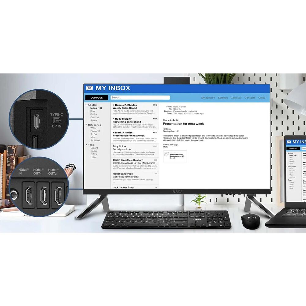 MSI 27&quot; Modern AM273Q All-in-One Desktop | Intel Core Ultra 7 155H - 32GB RAM - Intel Graphics - 1TB SSD in Black, , large